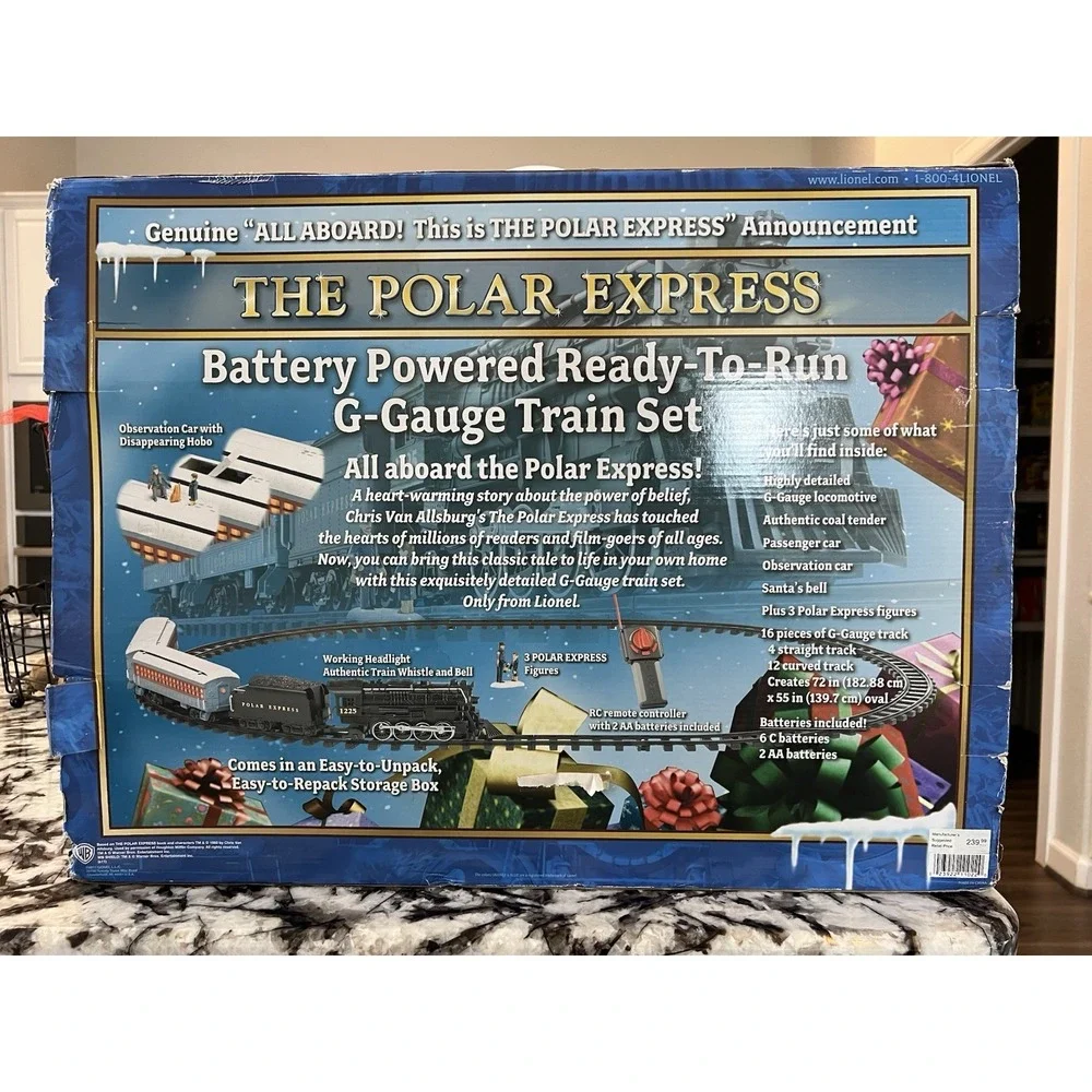 Lionel The Polar Express G-Gauge Train Set 7-11022 Battery Powered Ready-to-Run